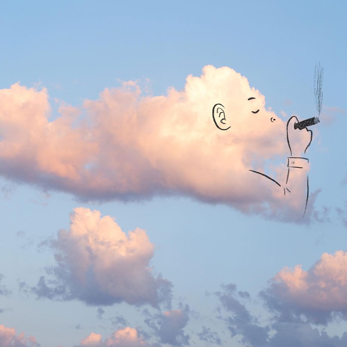 Artist Posts Funny Cloud Doodles On Twitter, People Like Them So Much That They Respond With Their Own Doodles Artist Posts Funny Cloud Doodles On Twitter, People Like Them So Much That They Respond With Their Own Doodles