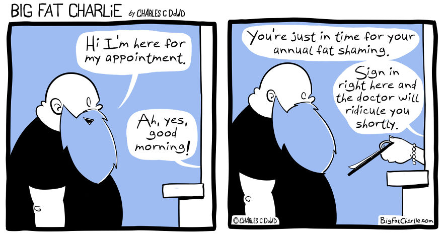 My 40 Fun Comics About My Daily Struggles As A Fat Man
