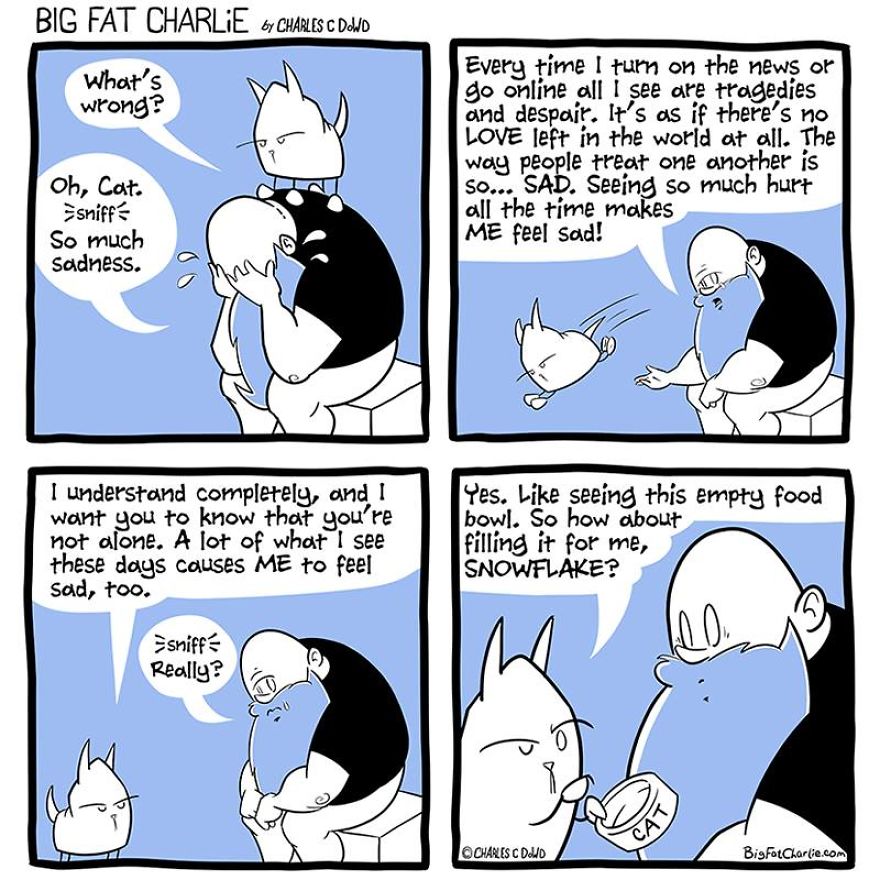 My 40 Fun Comics About My Daily Struggles As A Fat Man
