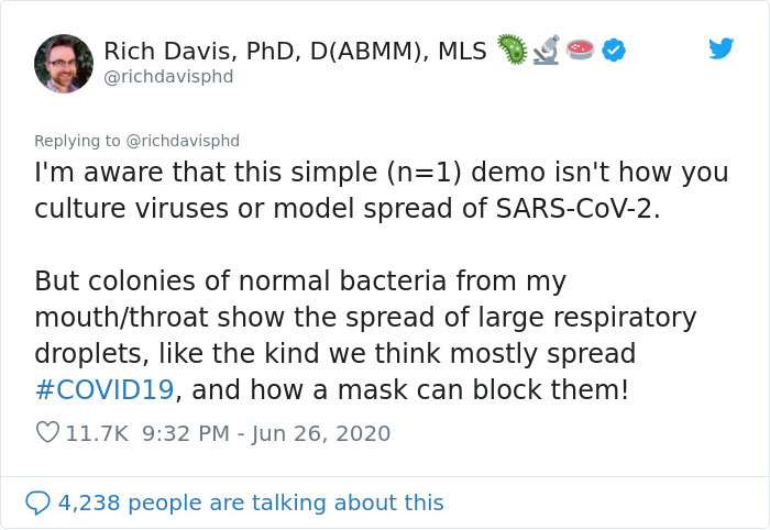Scientist Demonstrates The Effect Of Wearing A Mask Vs. Not Wearing One