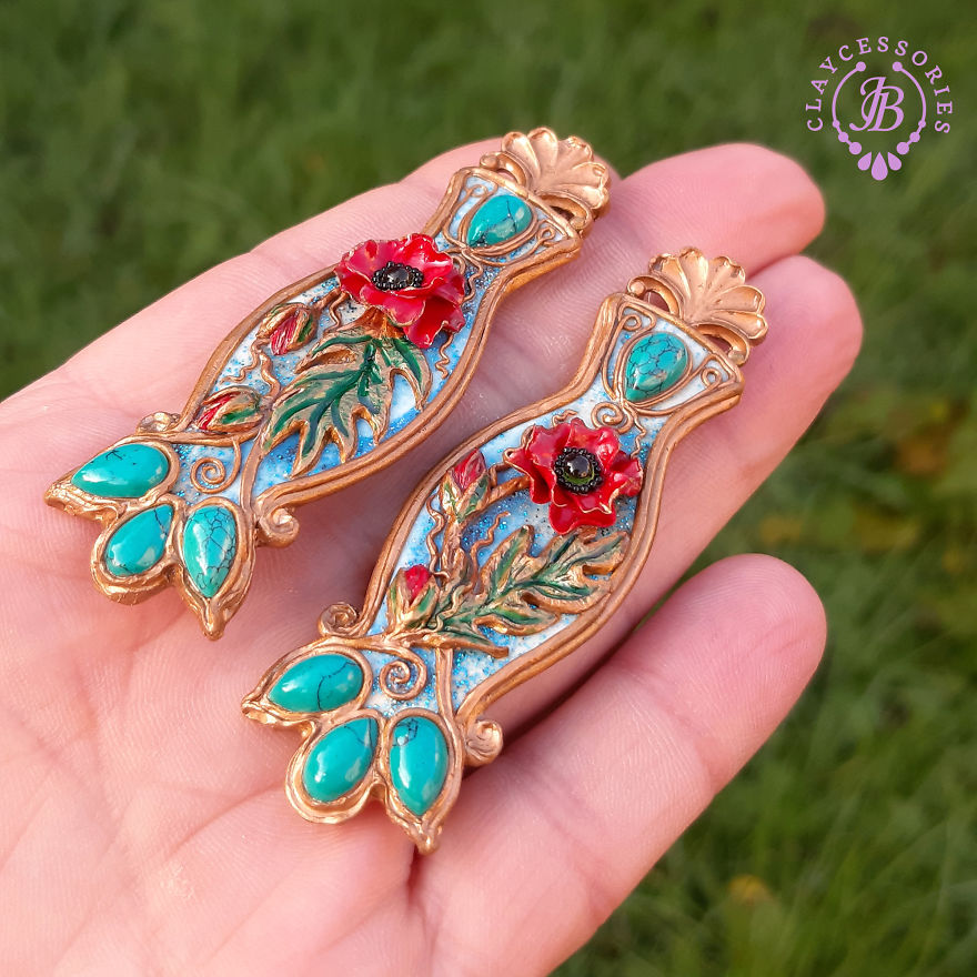 My One Of A Kind Earrings From Polymer Clay