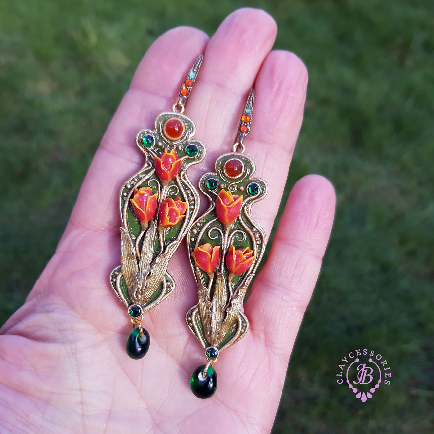 My One Of A Kind Earrings From Polymer Clay