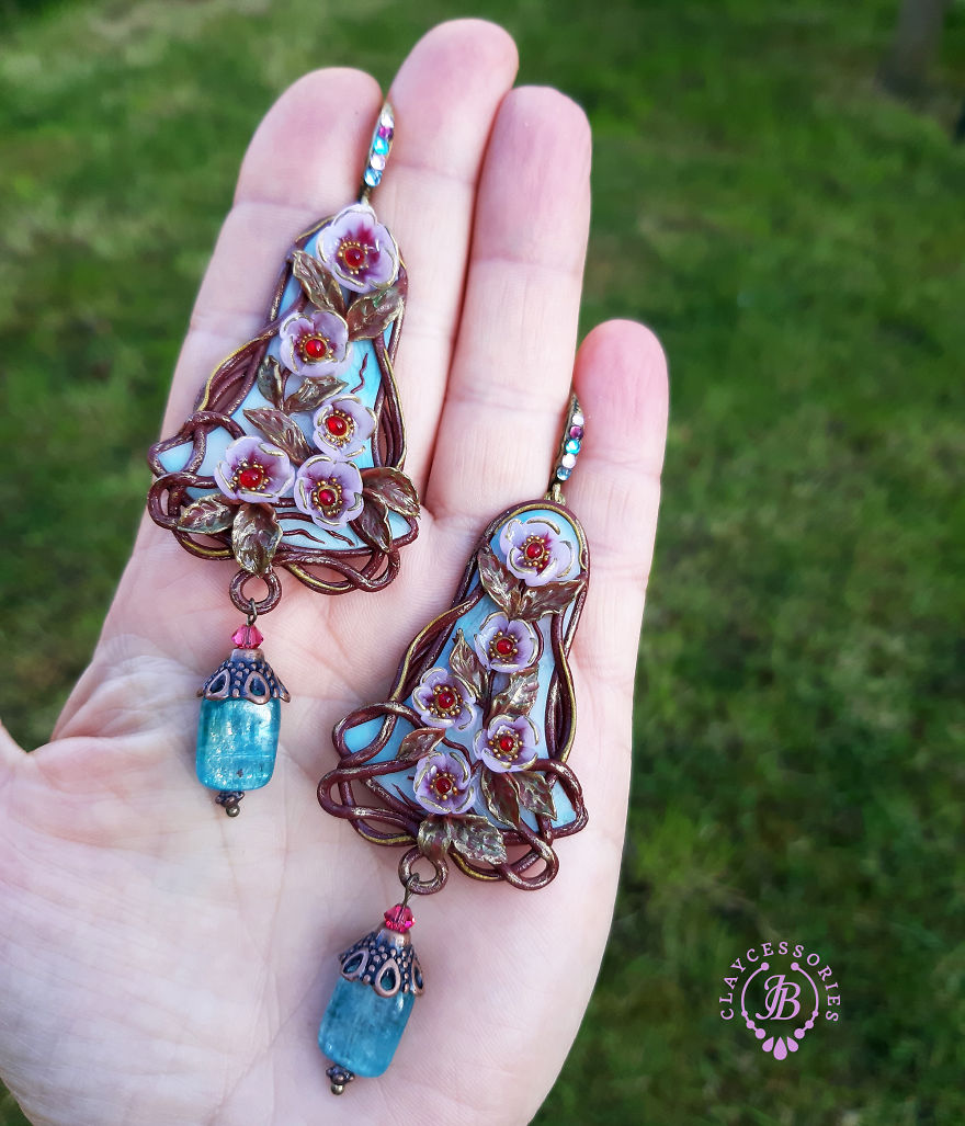 My One Of A Kind Earrings From Polymer Clay