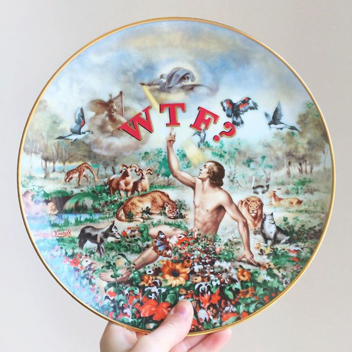 Thrifted Vintage Plates Made Irreverent With Typography By Marie-Claude Marquis (62 Pics) Thrifted Vintage Plates Made Irreverent With Typography By Marie-Claude Marquis (62 Pics)