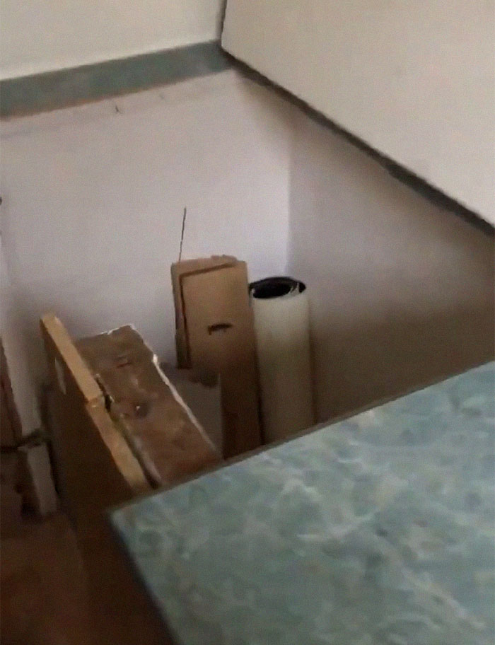 Man Finds A Secret Doorway With Stairs Hidden In Kitchen Cupboard During An Apartment Viewing And People Online Are Creeped Out Man Finds A Secret Doorway With Stairs Hidden In Kitchen Cupboard During An Apartment Viewing And People Online Are Creeped Out