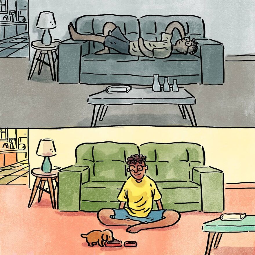 Artist’s Comic “The Choice” Shows Two Different Outcomes That Come From Choosing To Have Or Not To Have A Dog Artist’s Comic “The Choice” Shows Two Different Outcomes That Come From Choosing To Have Or Not To Have A Dog
