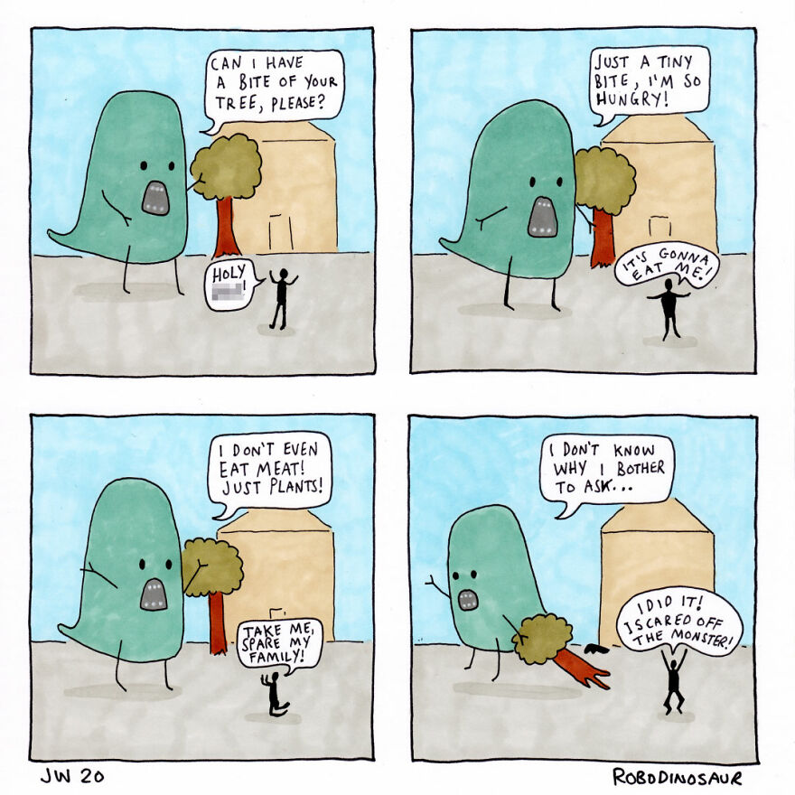 I Make Comics About A Misunderstood Monster That Nobody Likes, So He Sometimes Loses It (10 Pics) I Make Comics About A Misunderstood Monster That Nobody Likes, So He Sometimes Loses It (10 Pics)