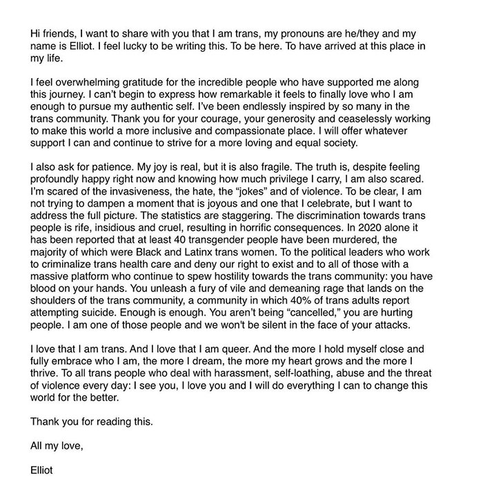 14 Celebs Are Showing Their Support For Elliot Page Coming Out As Trans 14 Celebs Are Showing Their Support For Elliot Page Coming Out As Trans