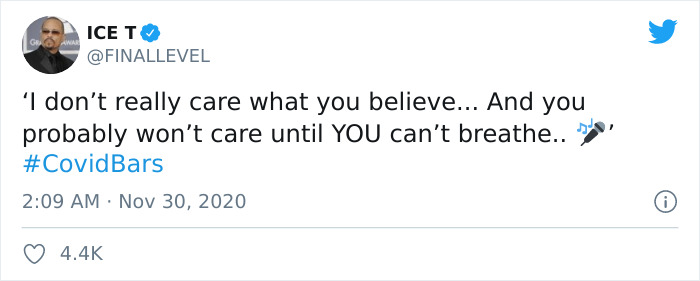 Ice-T Writes A Blunt And Brutal Post About His ‘No-Masker’ Father-In-Law Almost Dying From Covid-19 And It Goes Viral Ice-T Writes A Blunt And Brutal Post About His ‘No-Masker’ Father-In-Law Almost Dying From Covid-19 And It Goes Viral