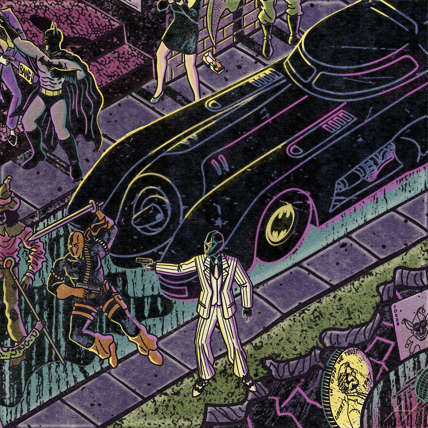 My Digital Illustration Of Batman’s Gotham City That’s Full Of Easter Eggs My Digital Illustration Of Batman’s Gotham City That’s Full Of Easter Eggs