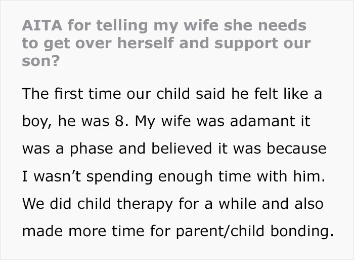 Father Stands Up For Trans Son, Tells Unsupportive Wife To ‘Get Over Herself’ Father Stands Up For Trans Son, Tells Unsupportive Wife To ‘Get Over Herself’