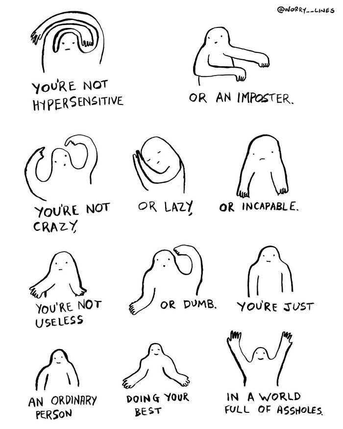 30 Minimalistic Illustrations That Tackle Mental Health By “Worry Lines” 30 Minimalistic Illustrations That Tackle Mental Health By “Worry Lines”