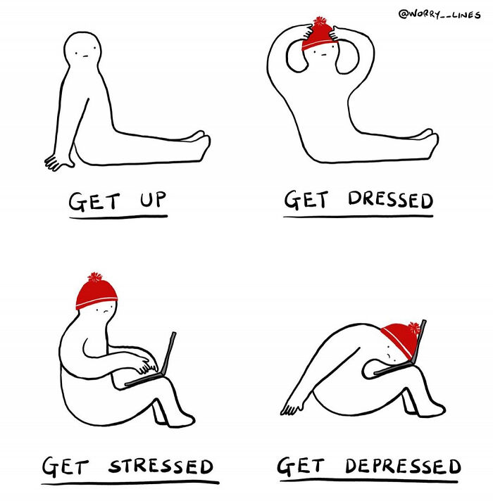 30 Minimalistic Illustrations That Tackle Mental Health By “Worry Lines” 30 Minimalistic Illustrations That Tackle Mental Health By “Worry Lines”