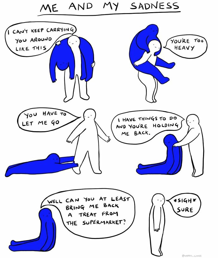 30 Minimalistic Illustrations That Tackle Mental Health By “Worry Lines” 30 Minimalistic Illustrations That Tackle Mental Health By “Worry Lines”