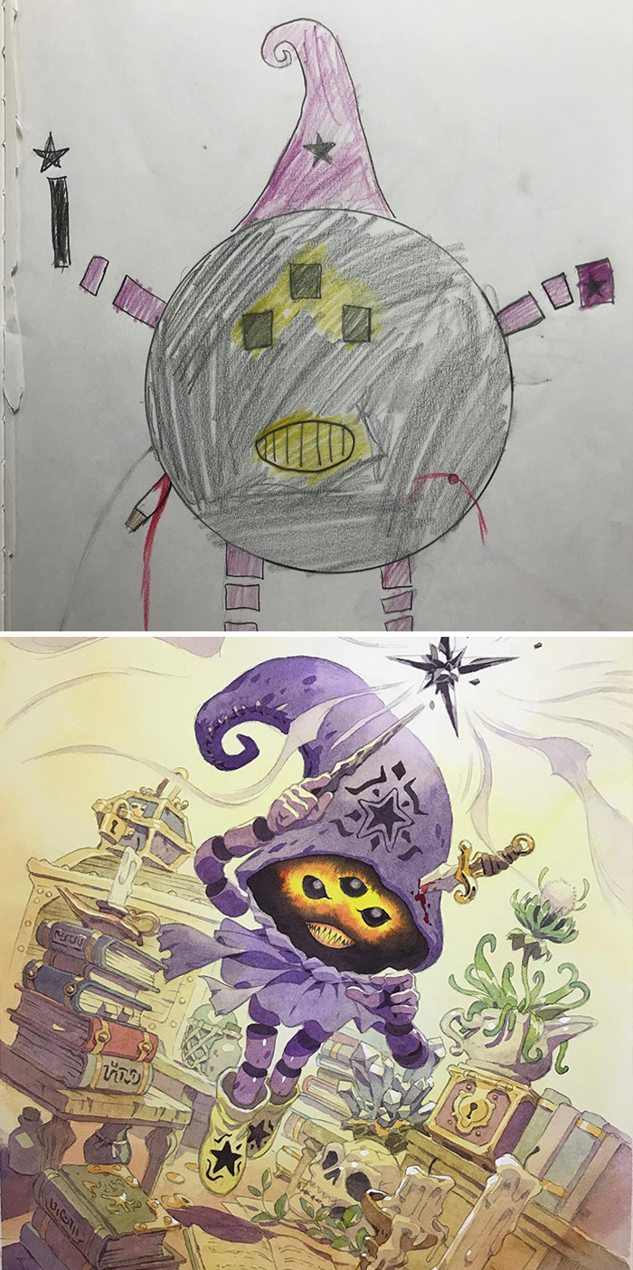 Dad Turns His Sons&#8217; Doodles Into Anime Characters, And The Result Is Amazing (12 New Pics)