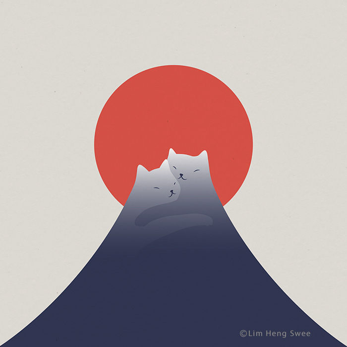 My 25 Minimal Illustrations That Blend Cats Into Landscapes And Other Scenes (New Pics) My 25 Minimal Illustrations That Blend Cats Into Landscapes And Other Scenes (New Pics)
