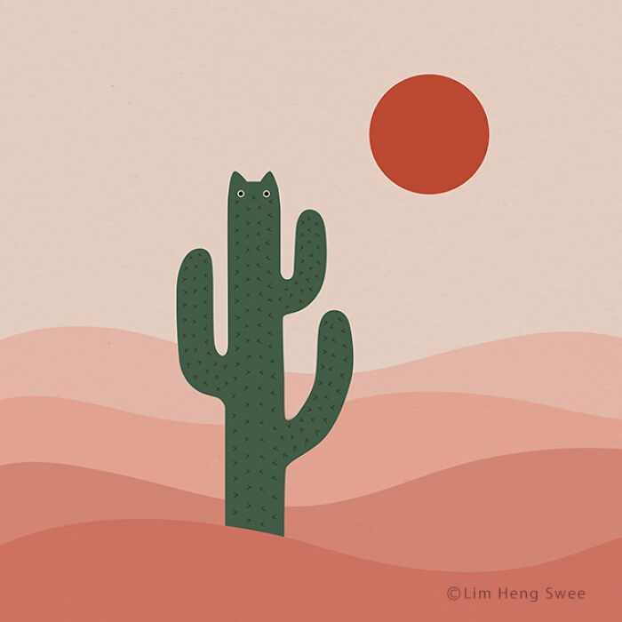 My 25 Minimal Illustrations That Blend Cats Into Landscapes And Other Scenes (New Pics) My 25 Minimal Illustrations That Blend Cats Into Landscapes And Other Scenes (New Pics)