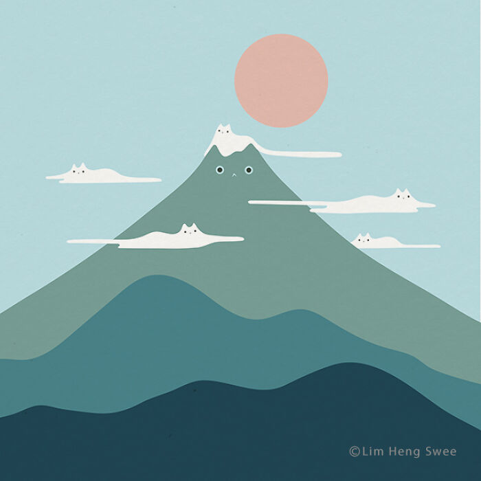 My 25 Minimal Illustrations That Blend Cats Into Landscapes And Other Scenes (New Pics) My 25 Minimal Illustrations That Blend Cats Into Landscapes And Other Scenes (New Pics)