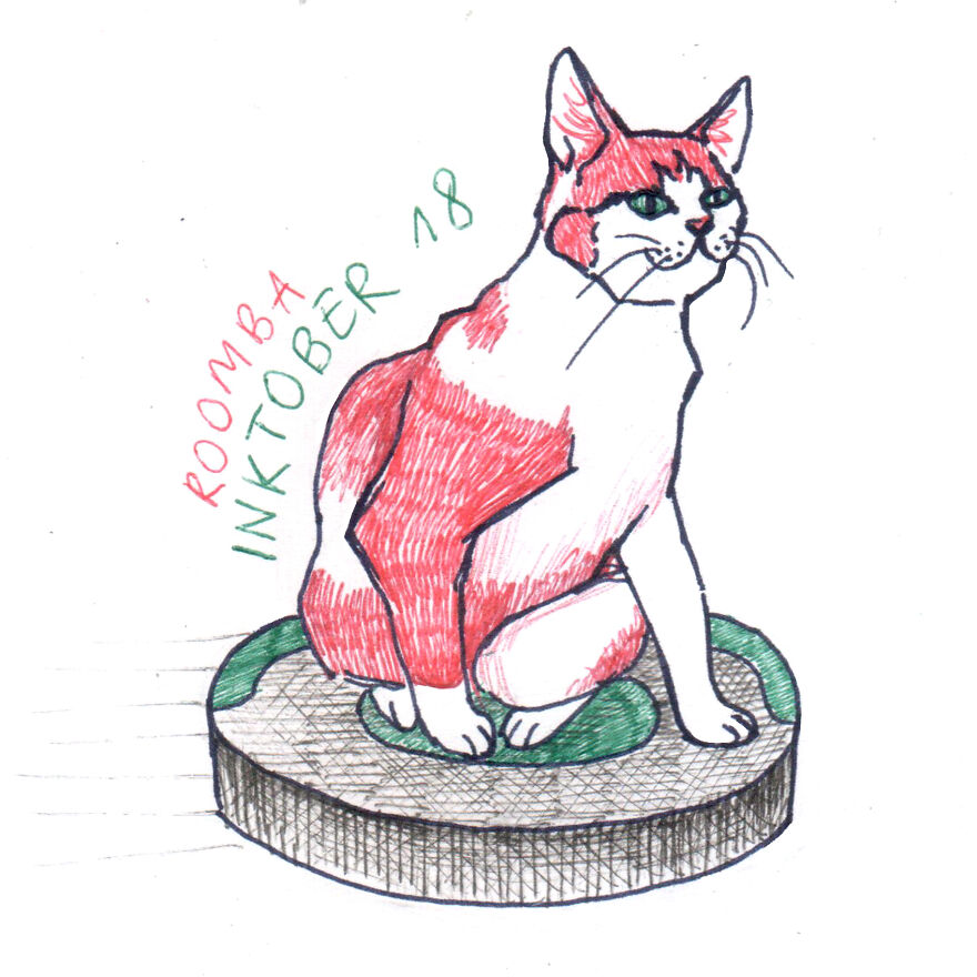For Inktober, I Imagined My Cat As Being 37 Different Names That I Call Her
