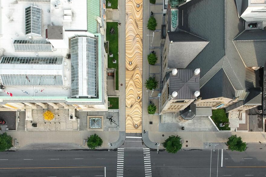 Optical Illusion Transforms A Street In Montreal Into Wavy Sand Dunes Optical Illusion Transforms A Street In Montreal Into Wavy Sand Dunes