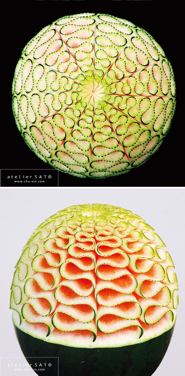 Artist Creates Beautiful Patterns On Fruits And Vegetables By Hand-Carving Intricate Designs Artist Creates Beautiful Patterns On Fruits And Vegetables By Hand-Carving Intricate Designs