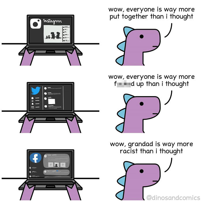 Explore Mental Health and Life Through Honest Dinosaur Comic Strips Explore Mental Health and Life Through Honest Dinosaur Comic Strips