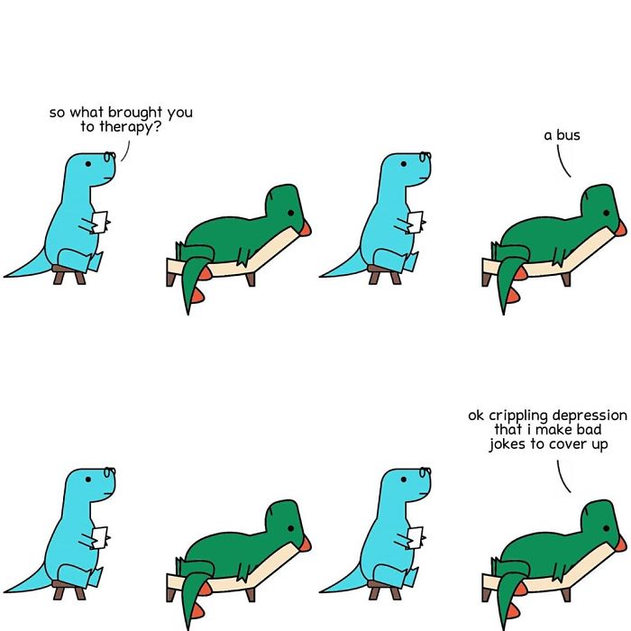 Explore Mental Health and Life Through Honest Dinosaur Comic Strips Explore Mental Health and Life Through Honest Dinosaur Comic Strips