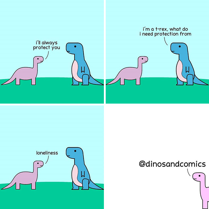 Explore Mental Health and Life Through Honest Dinosaur Comic Strips Explore Mental Health and Life Through Honest Dinosaur Comic Strips