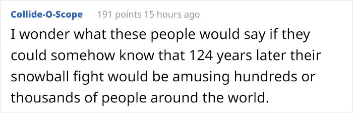 1896 B&W Film Of Snowball Fight in France is Colorized And Speed-Adjusted To Look Incredibly Modern 1896 B&W Film Of Snowball Fight in France is Colorized And Speed-Adjusted To Look Incredibly Modern