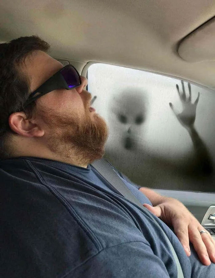 Guy Falls Asleep On A Road Trip, Wife Asks People To Photoshop What He Missed While Sleeping (30 Pics)