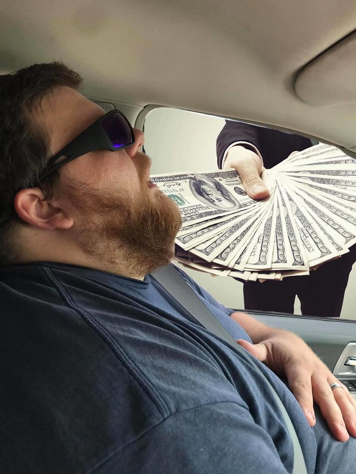 Guy Falls Asleep On A Road Trip, Wife Asks People To Photoshop What He Missed While Sleeping (30 Pics)