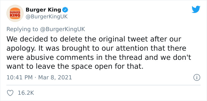 Burger King UK Tweets That ‘Women Belong In The Kitchen’ On International Women’s Day Burger King UK Tweets That ‘Women Belong In The Kitchen’ On International Women’s Day