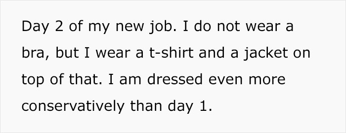 Woman Doesn’t Wear A Bra At Work Despite Her Coworkers Complaining, Asks If She’s Being A Jerk Woman Doesn’t Wear A Bra At Work Despite Her Coworkers Complaining, Asks If She’s Being A Jerk