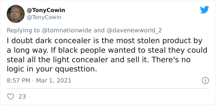 TikToker Accuses Walmart Of Being Racist For Putting Security Tags Only On Darker Shades Of Makeup, Some People Suggest Other Explanations TikToker Accuses Walmart Of Being Racist For Putting Security Tags Only On Darker Shades Of Makeup, Some People Suggest Other Explanations