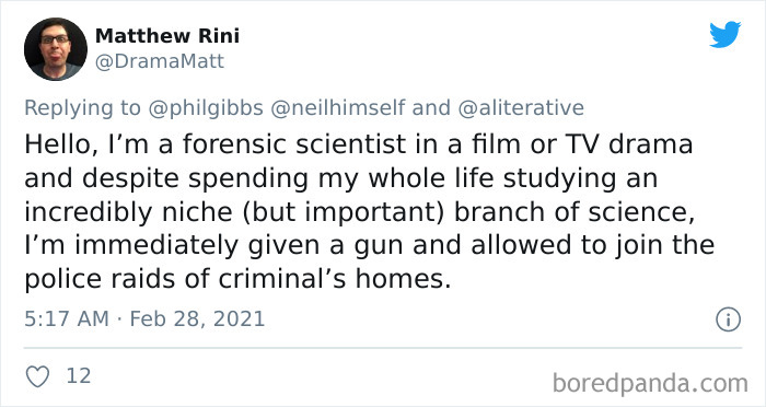 People Are Exposing The Totally Unrealistic Behaviors Of TV Or Movie Characters In Funny Tweets (40 Pics) People Are Exposing The Totally Unrealistic Behaviors Of TV Or Movie Characters In Funny Tweets (40 Pics)