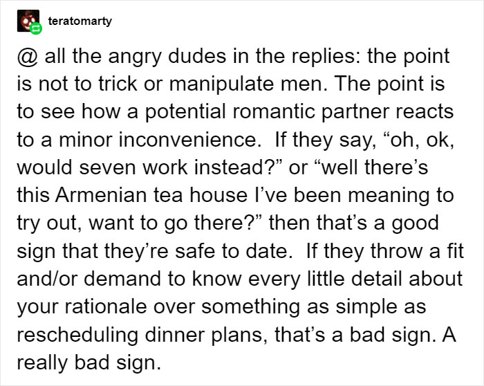 Woman Shares How She Tests Out Her Dates For Red Flags Before Going Out With Them, Starts A Heated Discussion