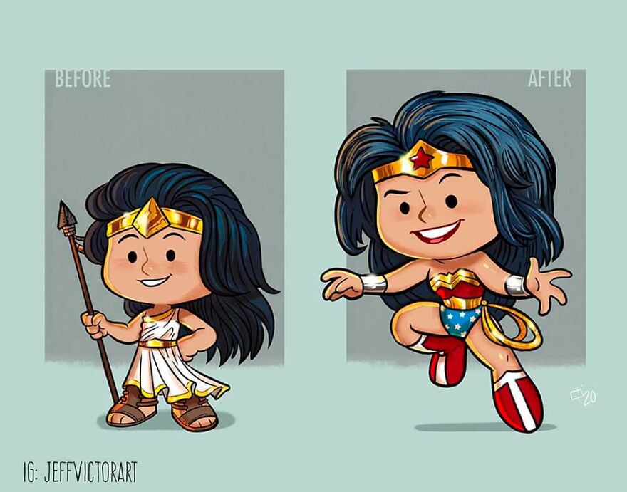 Artist Illustrates How Our Favorite Characters Have Changed In 40 Adorable Illustrations Artist Illustrates How Our Favorite Characters Have Changed In 40 Adorable Illustrations