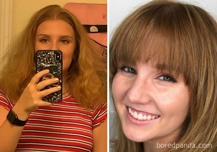 21 Before & After Pics Of Women Who Decided To Try Out Bangs And Realized It Suits Them 21 Before & After Pics Of Women Who Decided To Try Out Bangs And Realized It Suits Them