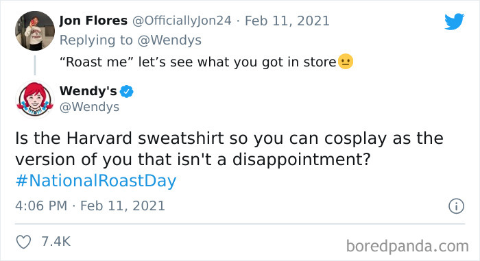 Wendy’s Is Celebrating National Roast Day By Roasting Companies And People Who Asked For It, And Here’re 40 Of Their Most Savage Posts Wendy’s Is Celebrating National Roast Day By Roasting Companies And People Who Asked For It, And Here’re 40 Of Their Most Savage Posts