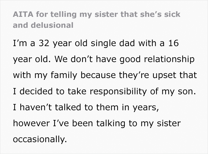 Dad Asks If He Was Wrong For Snapping At His Sister After She Called Him “Creepy And Perverted” For Hugging His Son Dad Asks If He Was Wrong For Snapping At His Sister After She Called Him “Creepy And Perverted” For Hugging His Son