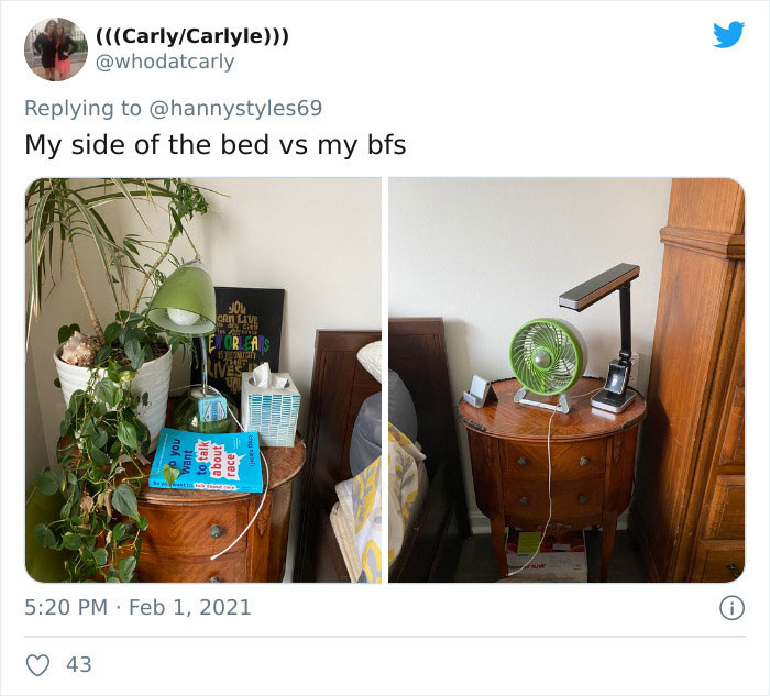 Women Are Comparing Their Side Of The Bed Vs. Their Boyfriends’, And People Find The Similarities Between Men Hilarious Women Are Comparing Their Side Of The Bed Vs. Their Boyfriends’, And People Find The Similarities Between Men Hilarious