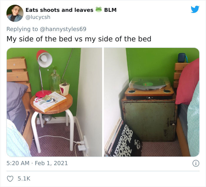 Women Are Comparing Their Side Of The Bed Vs. Their Boyfriends’, And People Find The Similarities Between Men Hilarious Women Are Comparing Their Side Of The Bed Vs. Their Boyfriends’, And People Find The Similarities Between Men Hilarious