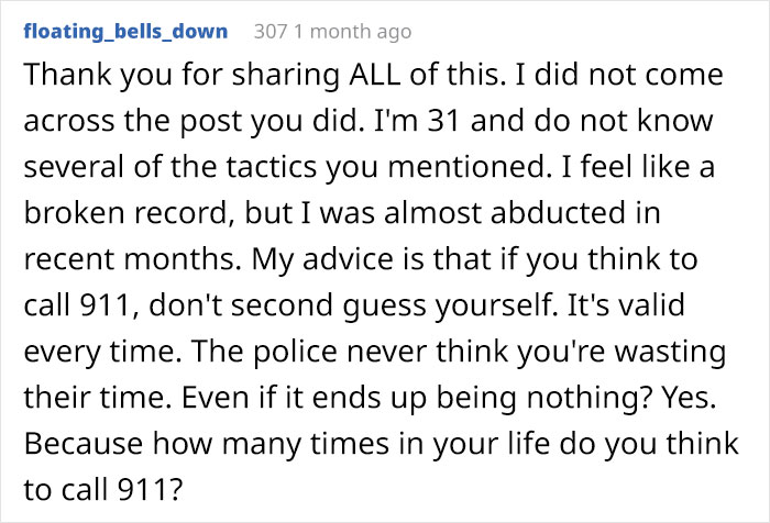 Woman Avoids A Creepy Stalker By Following Safety Tips She Found On Reddit Woman Avoids A Creepy Stalker By Following Safety Tips She Found On Reddit