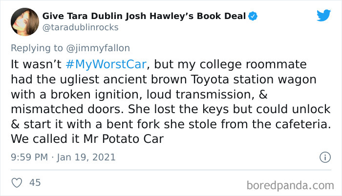 Jimmy Fallon Asks People To Share Their Worst Car Stories, Receives 50 Hilarious Ones Jimmy Fallon Asks People To Share Their Worst Car Stories, Receives 50 Hilarious Ones