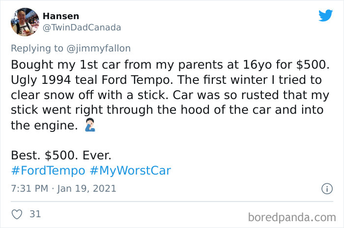 Jimmy Fallon Asks People To Share Their Worst Car Stories, Receives 50 Hilarious Ones Jimmy Fallon Asks People To Share Their Worst Car Stories, Receives 50 Hilarious Ones