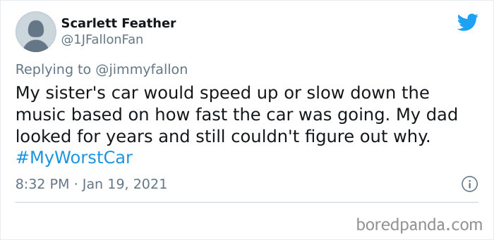 Jimmy Fallon Asks People To Share Their Worst Car Stories, Receives 50 Hilarious Ones Jimmy Fallon Asks People To Share Their Worst Car Stories, Receives 50 Hilarious Ones