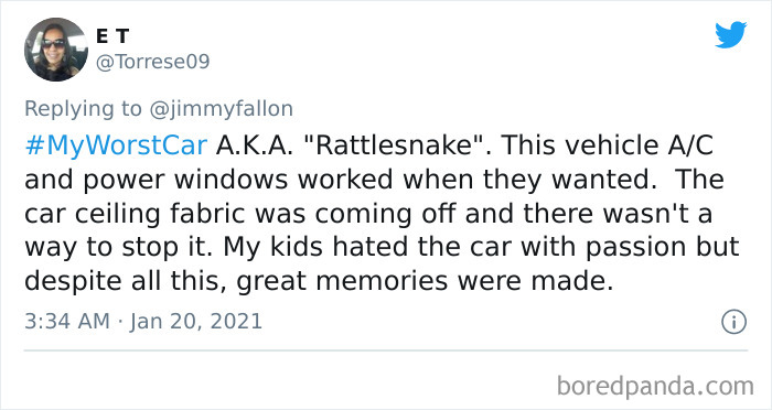 Jimmy Fallon Asks People To Share Their Worst Car Stories, Receives 50 Hilarious Ones Jimmy Fallon Asks People To Share Their Worst Car Stories, Receives 50 Hilarious Ones