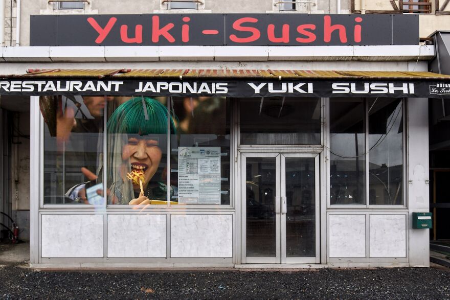 I Superimposed Street Photos I Took Around The World Over The Closed Businesses In Aurillac To Bring Them To Life During The Pandemic (31 Pics)