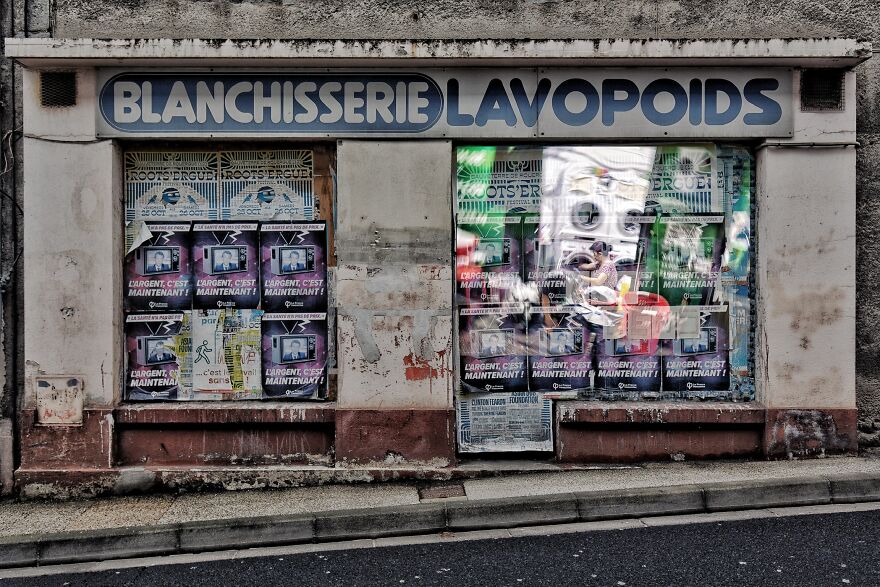 I Superimposed Street Photos I Took Around The World Over The Closed Businesses In Aurillac To Bring Them To Life During The Pandemic (31 Pics)