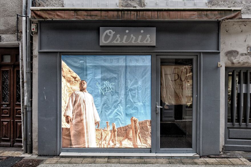 I Superimposed Street Photos I Took Around The World Over The Closed Businesses In Aurillac To Bring Them To Life During The Pandemic (31 Pics)